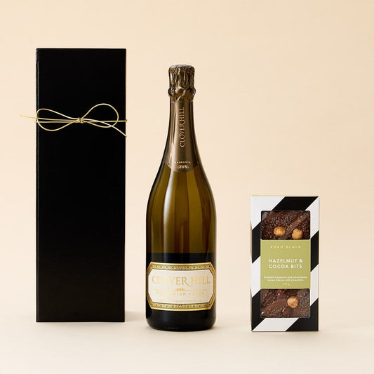 Clover Hill Tasmanian Cuvee and Koko Black Chocolate Gift