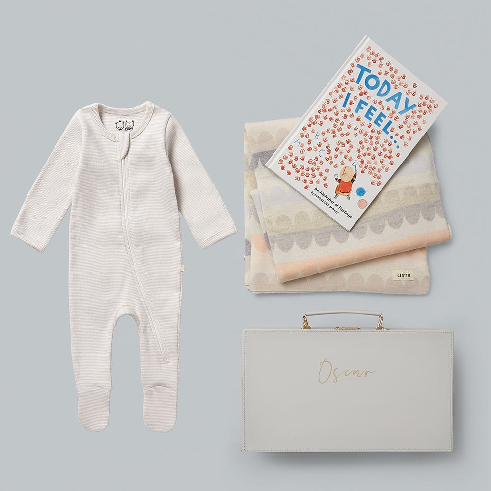 Amazing Newborn Baby Gift Hamper w Merino Wool Cot Blanket and