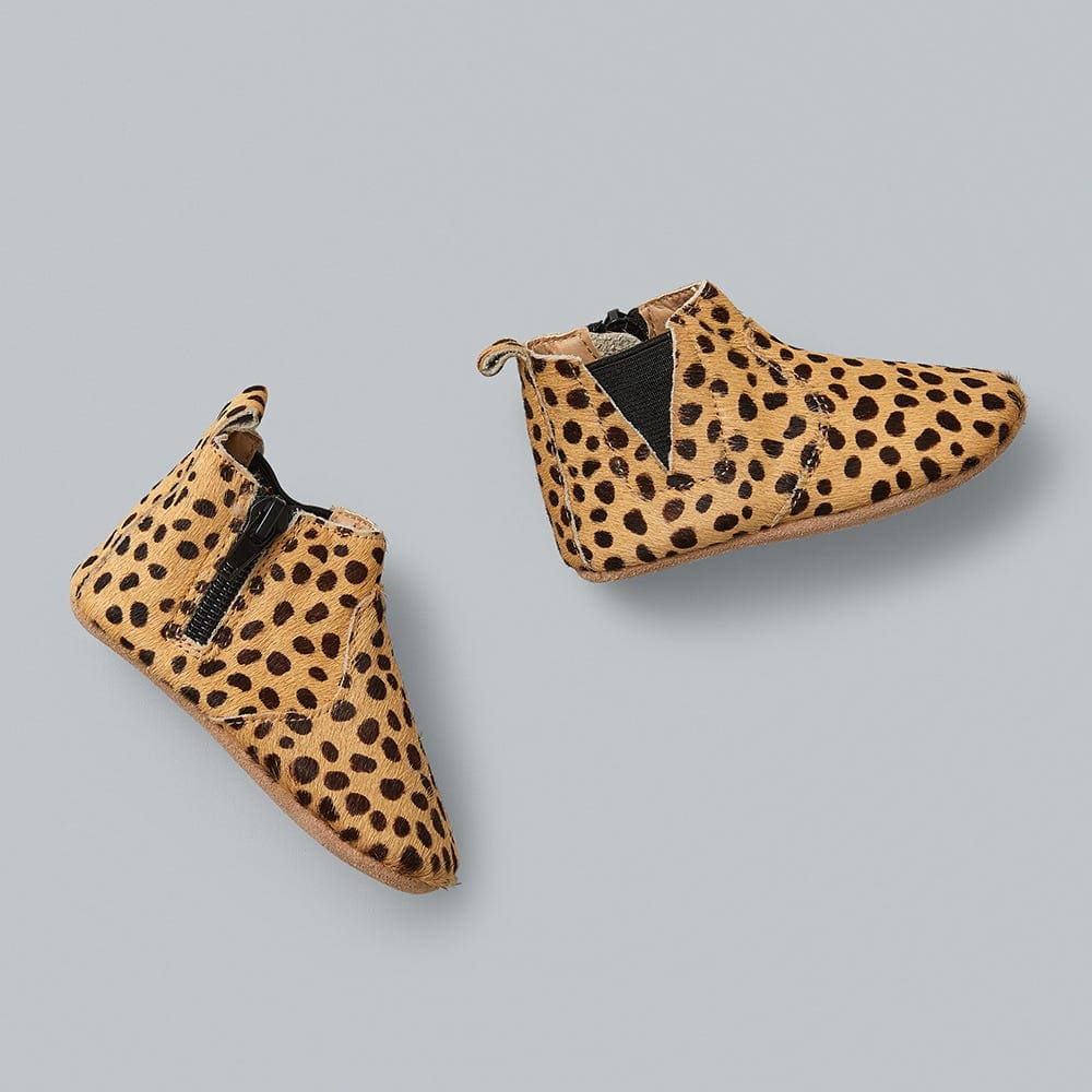 Sienna Baby Spotty Leather Baby Boots with Soft Sole and Zip 12 to