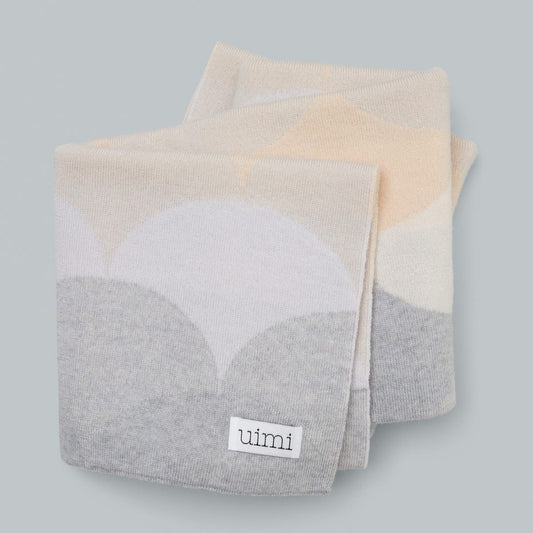 Uimi Memphis Salt Double Sided Large Scallop Bassinet Blanket in Merino Wool - Salt