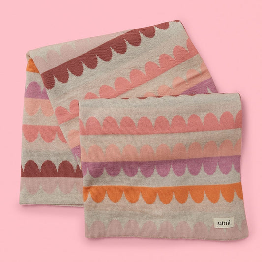 Uimi Molly Merino Wool Baby Cot Blanket in Peony