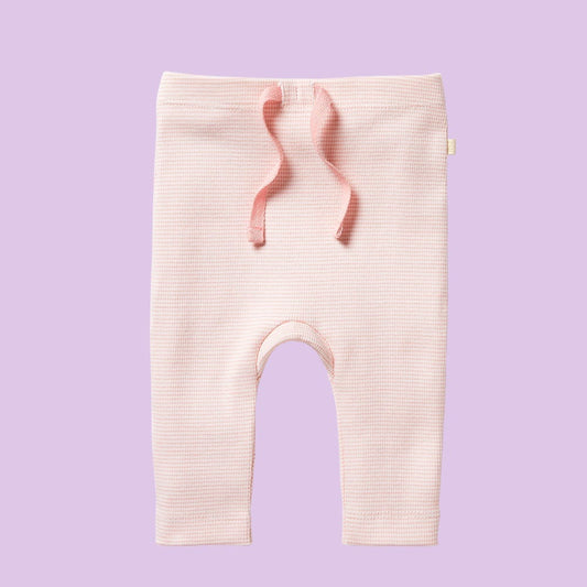 Wilson and Frenchy Organic Stripe Rib Legging Cantaloupe 000-Apparel & Accessories > Clothing > Baby & Toddler Clothing > Baby & Toddler Bottoms-soul-baby-gifts-