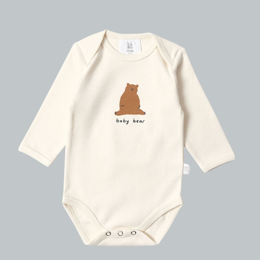 Babu Chubby Bear Long Sleeve Body Suit 0-3m