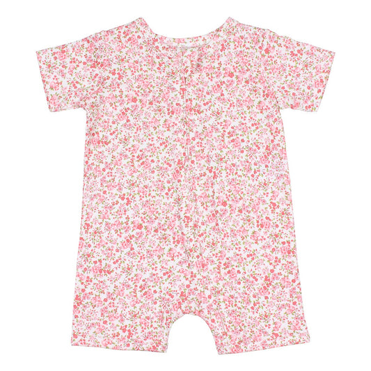 Bebe by Minihaha Floral Organic Short Sleeve Zipsuit 0-3m