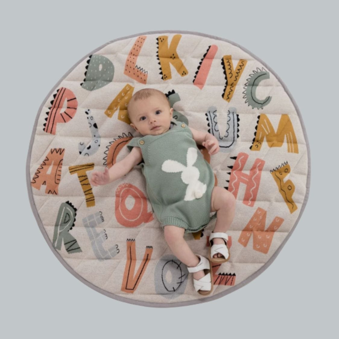 Di Lusso Living Padded ABC Playmat 100% Cotton 90cm-Playmats and Gym-soul-baby-gifts-90cm diameter-