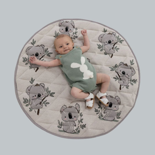 Di Lusso Living Padded Tilly Koala Playmat Cotton 90cm-Playmats and Gym-soul-baby-gifts-90cm Diameter-
