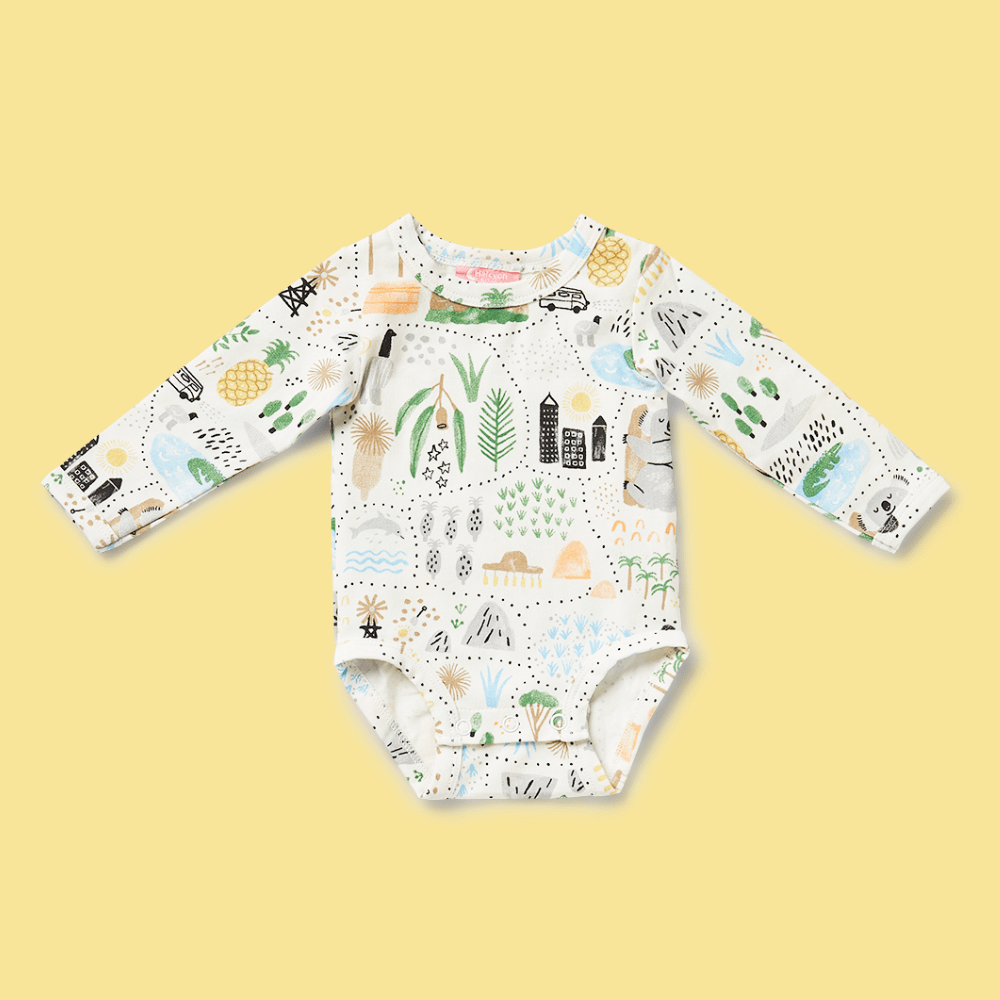 Halcyon Nights Big Adventures Long Sleeve Body Suit-Apparel & Accessories > Clothing > Baby & Toddler Clothing > Baby One-Pieces-soul-baby-gifts-3-6 months-