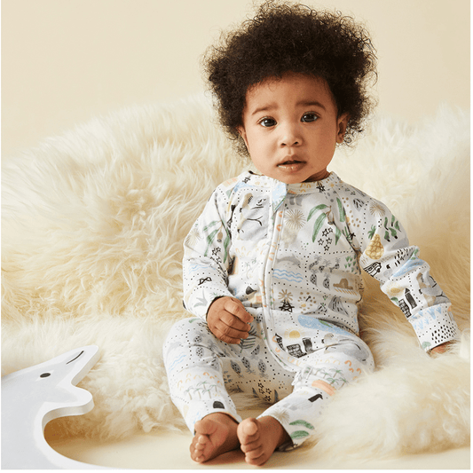 Halcyon Nights Big Adventures Long Sleeve Zip Suit-Apparel & Accessories > Clothing > Baby & Toddler Clothing > Baby One-Pieces-soul-baby-gifts-