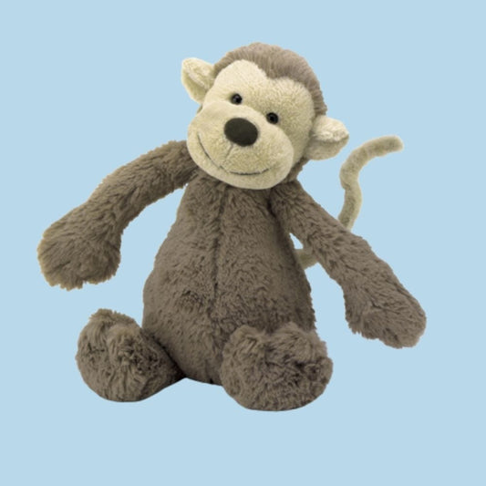 Jellycat Bashful Monkey Medium Plush Soft Toy-Baby & Toddler > Baby Toys & Activity Equipment > Baby Soothers-soul-baby-gifts-Medium 31 x 12cm-Brown-