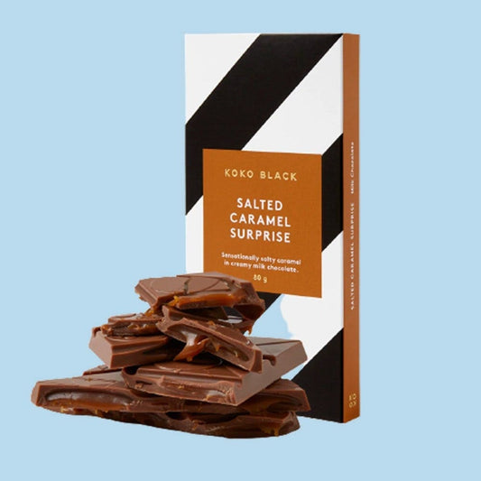 Koko Black Salted Caramel Surprise Milk Chocolate Block 80g-soul-baby-gifts-