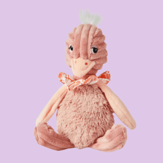Les Deglingos Pomelos the Ostrich Baby Soft Toy 24cm-Soft-soul-baby-gifts-24cm-Corduroy-