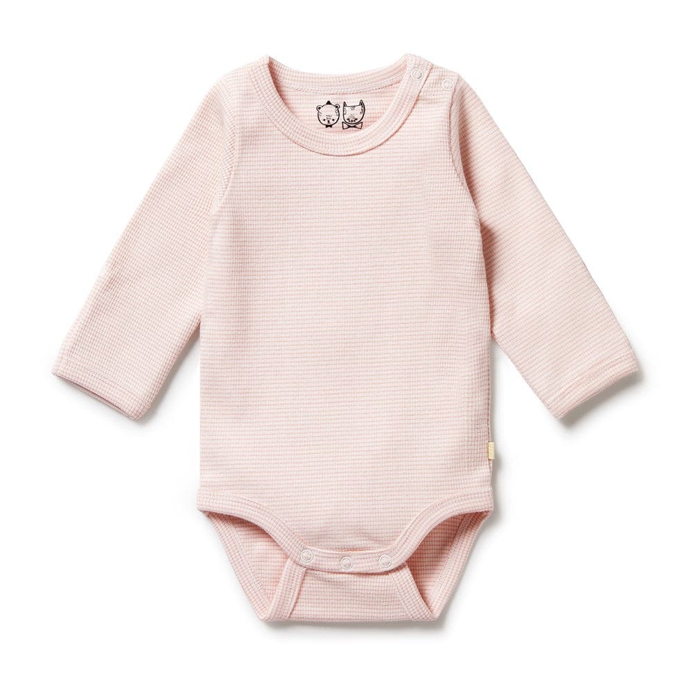 Wilson and Frenchy Organic Stripe Long Sleeve Bodysuit Canteloupe 000