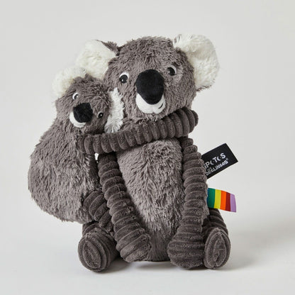 Les Deglingos Ptipotos Grey Koala and Baby Soft Toy