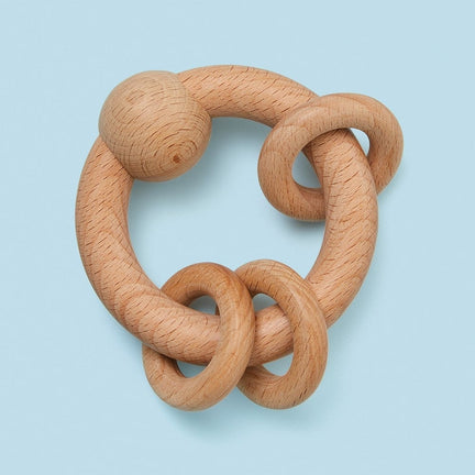 Baby Teething Toy and Rattle in Wood