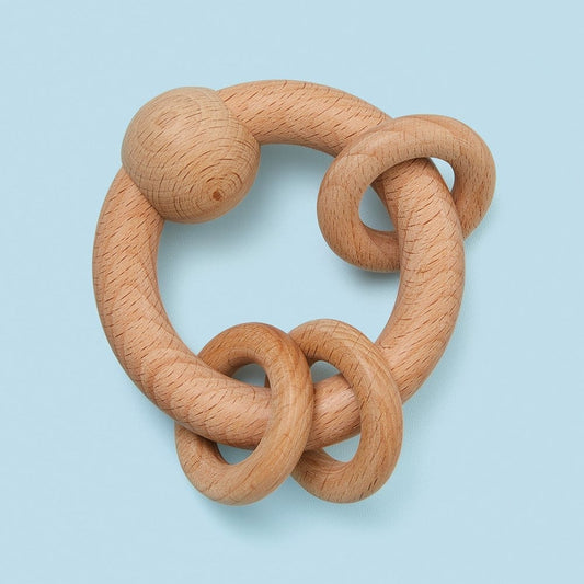 Baby Teething Toy and Rattle in Wood
