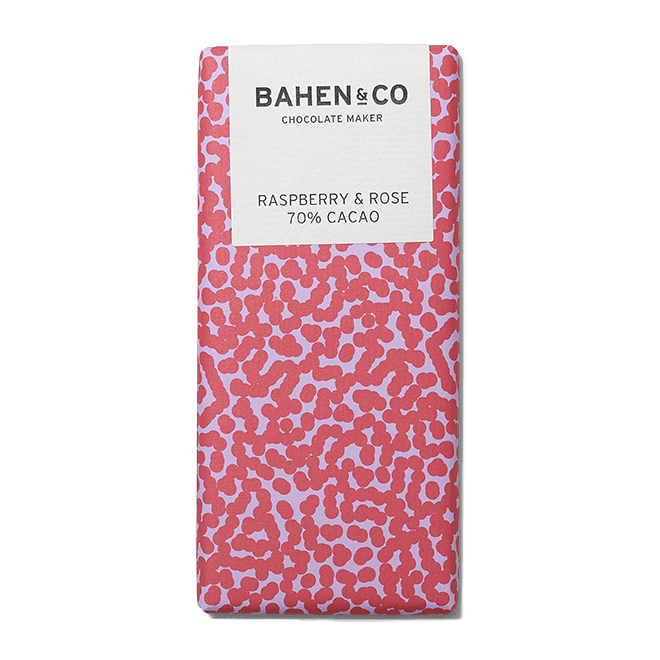 Bahen and Co Chocolate Maker Raspberry & Rose 70% Cacao 75g