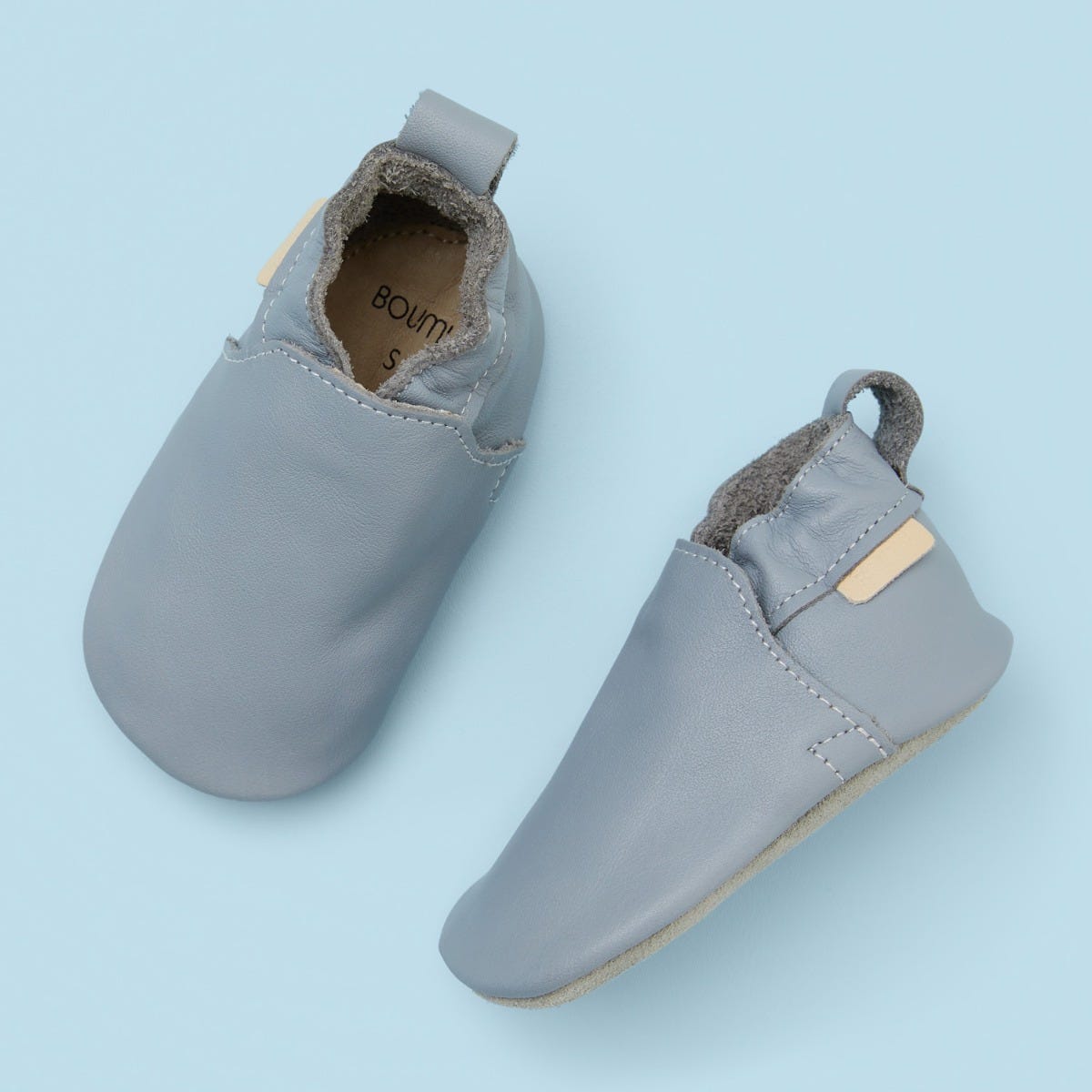 Boumy Blue Soft Leather Shoes 6 to 12 months