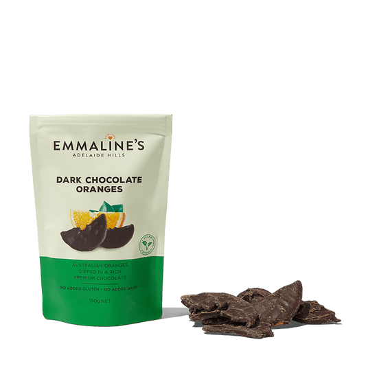 Emmalines Dark Chocolate Coated Oranges 150g