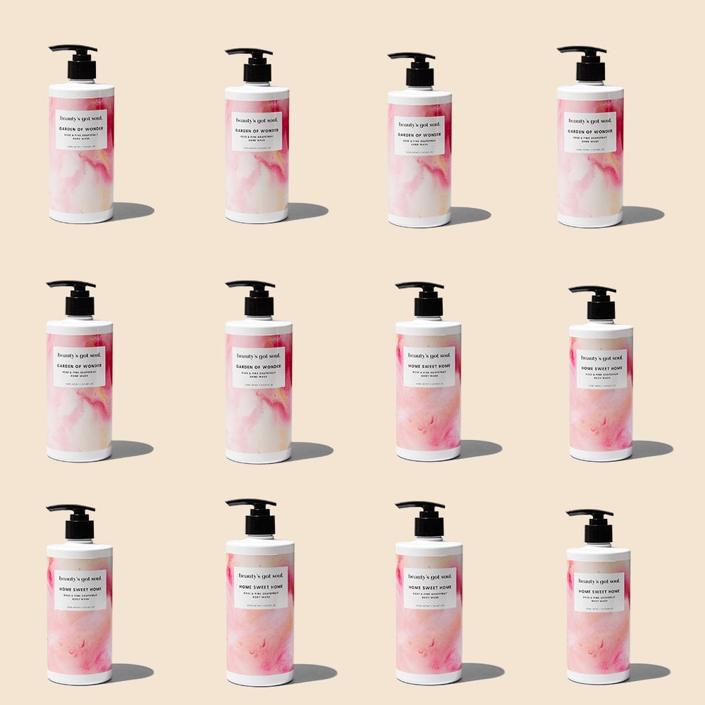 Mixed Box of Rose and Pink Grapefruit Hand Wash Body Wash 6x2