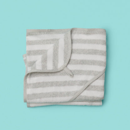 Pure Baby Hooded Towel Grey Stripe