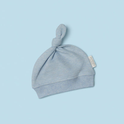 Purebaby Knot Hat Blue Melange