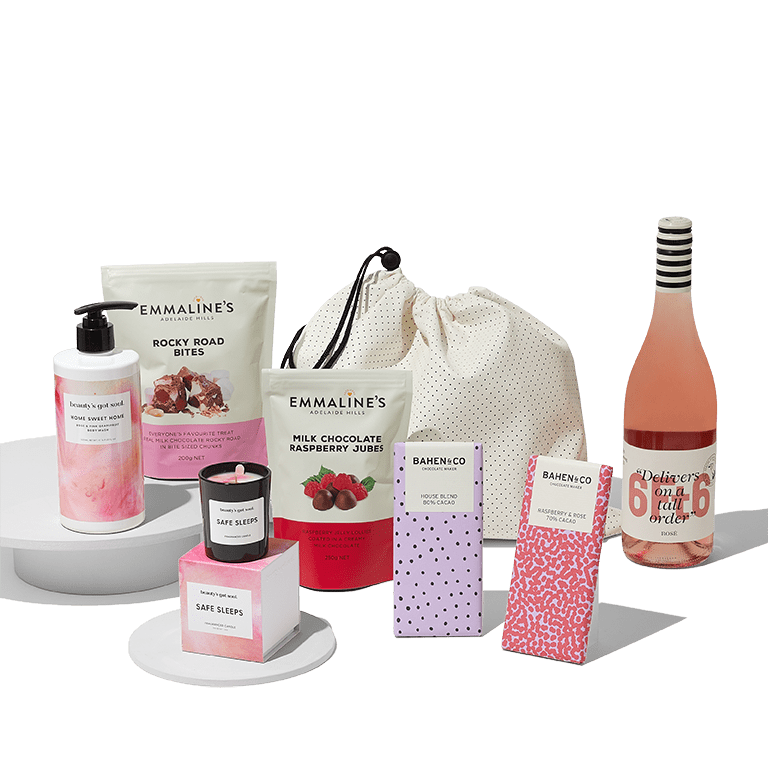 Raspberry and Rose| Bahen Co Chocolate and 6FT6 Rose Wine Gift Hamper