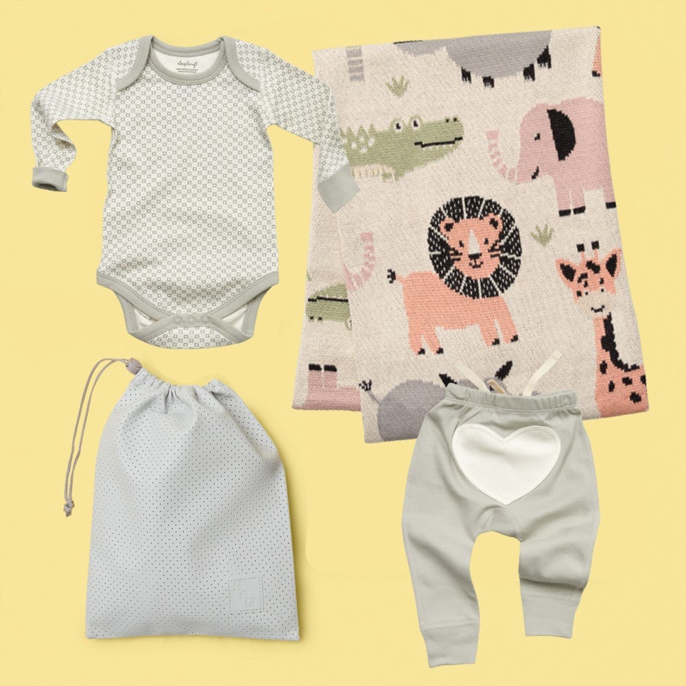 Rumble in the Jungle Baby Gift w Blanket and Organic Clothing
