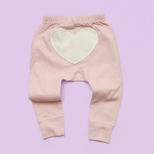 Dusty Pink Heart Pants sized 3 - 6 months
