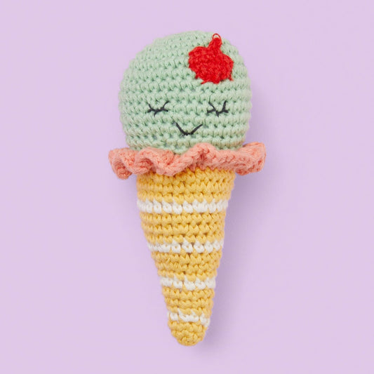 Weego Amigo Ice Cream Crochet Rattle Toy