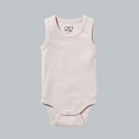 Wilson and Frenchy Organic Pointelle Bodysuit Clay 000-Baby One-Pieces-soul-baby-gifts-