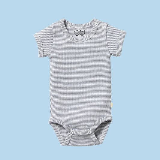 Wilson and Frenchy Organic Stripe Bodysuit Raindrop 000-soul-baby-gifts-