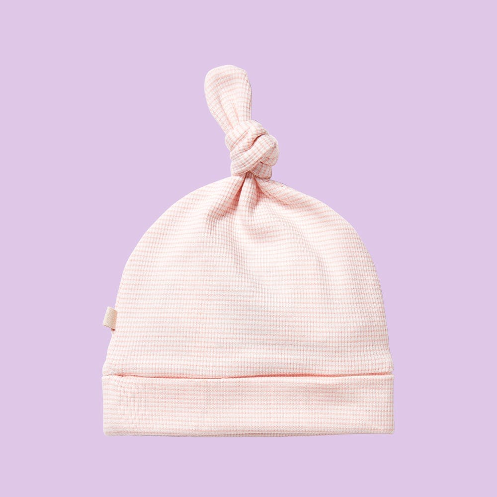 Wilson and Frenchy Organic Stripe Rib Knot Hat Cantaloupe 000-soul-baby-gifts-