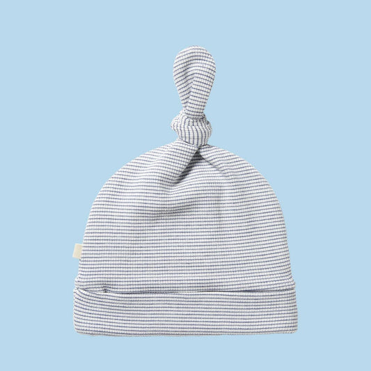 Wilson and Frenchy Organic Stripe Rib Knot Hat Rain Drop 000